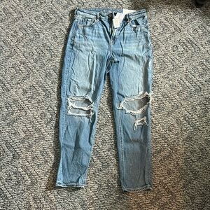 Stylish Blue Distressed Women's Jeans